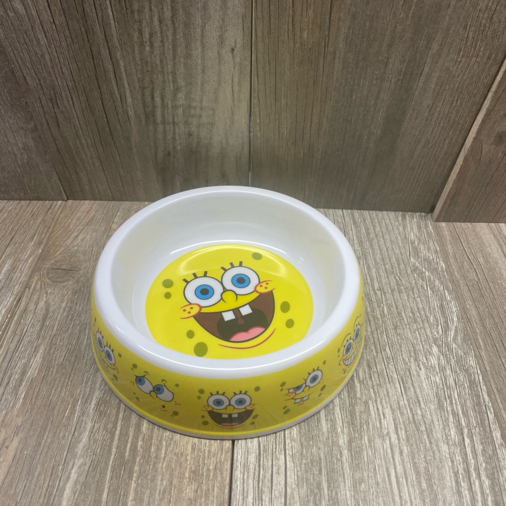 Nostalgic Sponge Bob  Food Water Cat Bowl By Nickelodeon 6" Across. 2" High NEW